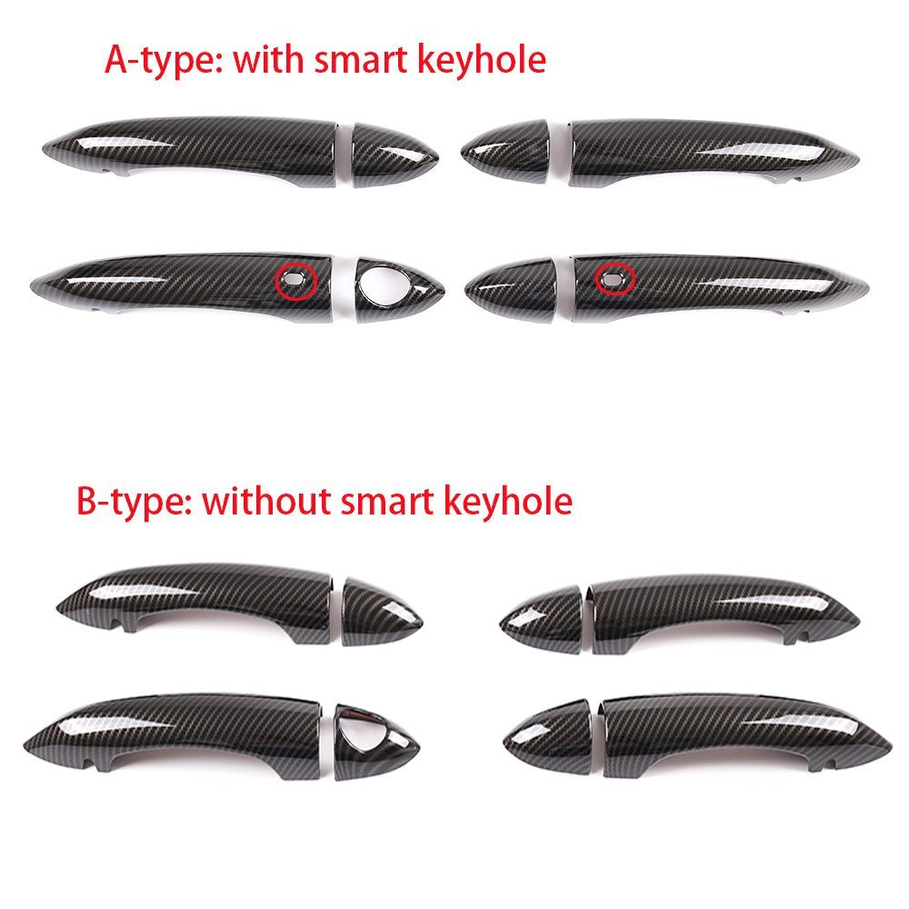 Carbon Fiber ABS Side Door Handle Cover for Alfa Romeo Giulia / for Stelvio 2017-2020