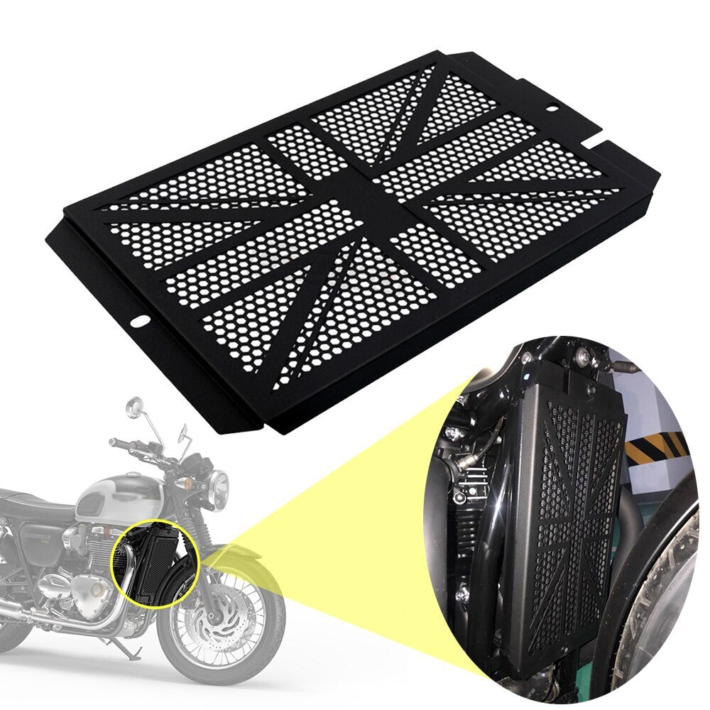 Black Radiator Grille Guard Cover Protector Fit for Triumph Bonneville T100 T120