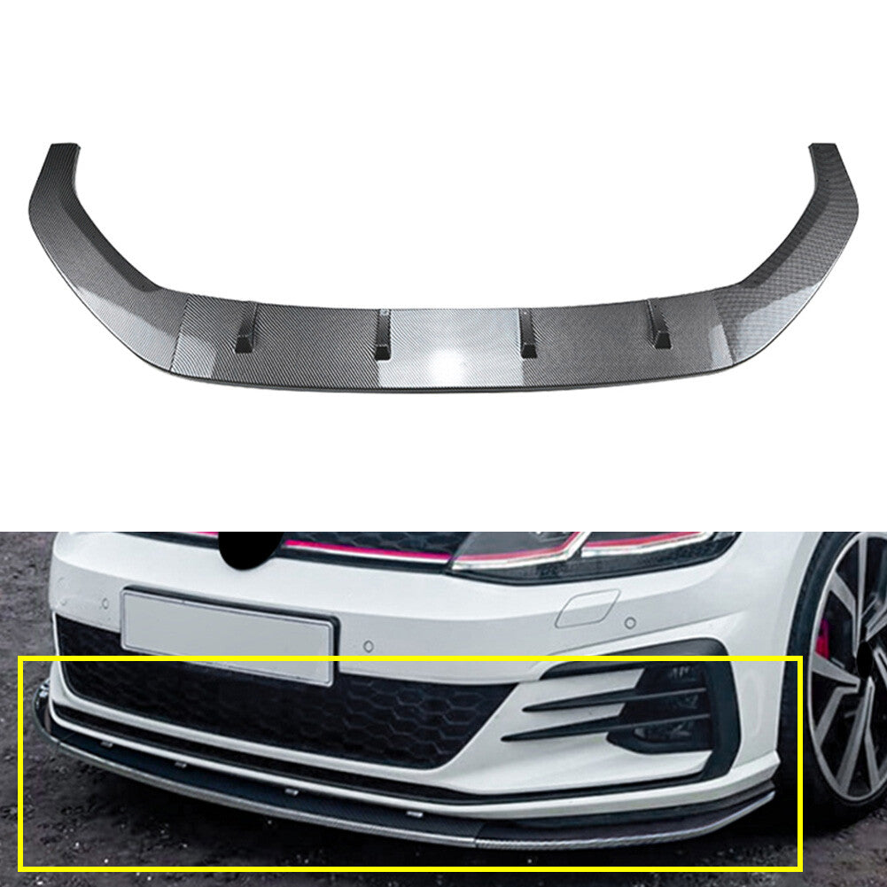 Front Bumper Spoiler Splitter Lip for VW for Golf MK7.5 GTI R Rline 2017-19 Carbon