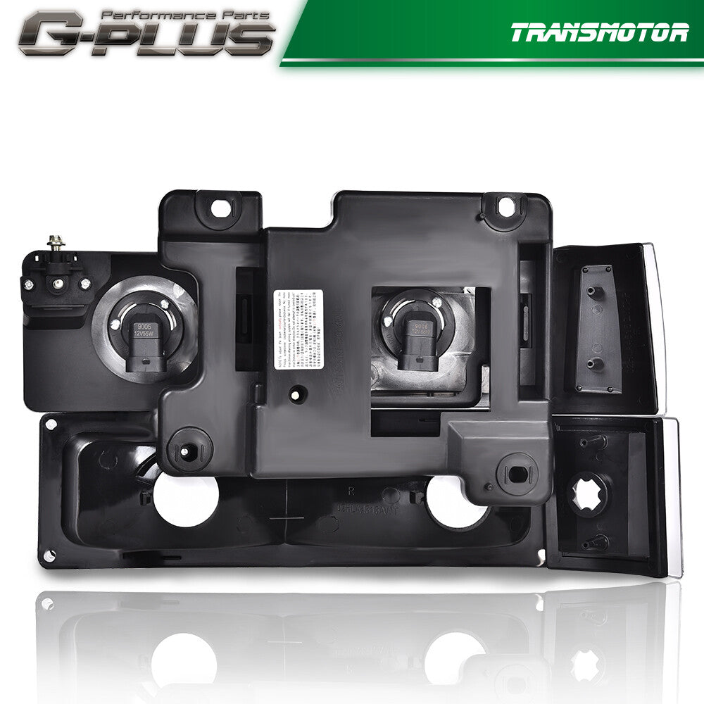 Suitable for 94-99 Gimsi C10 C/K for Sierra for Yukon black headlights, bumper lights (pair).