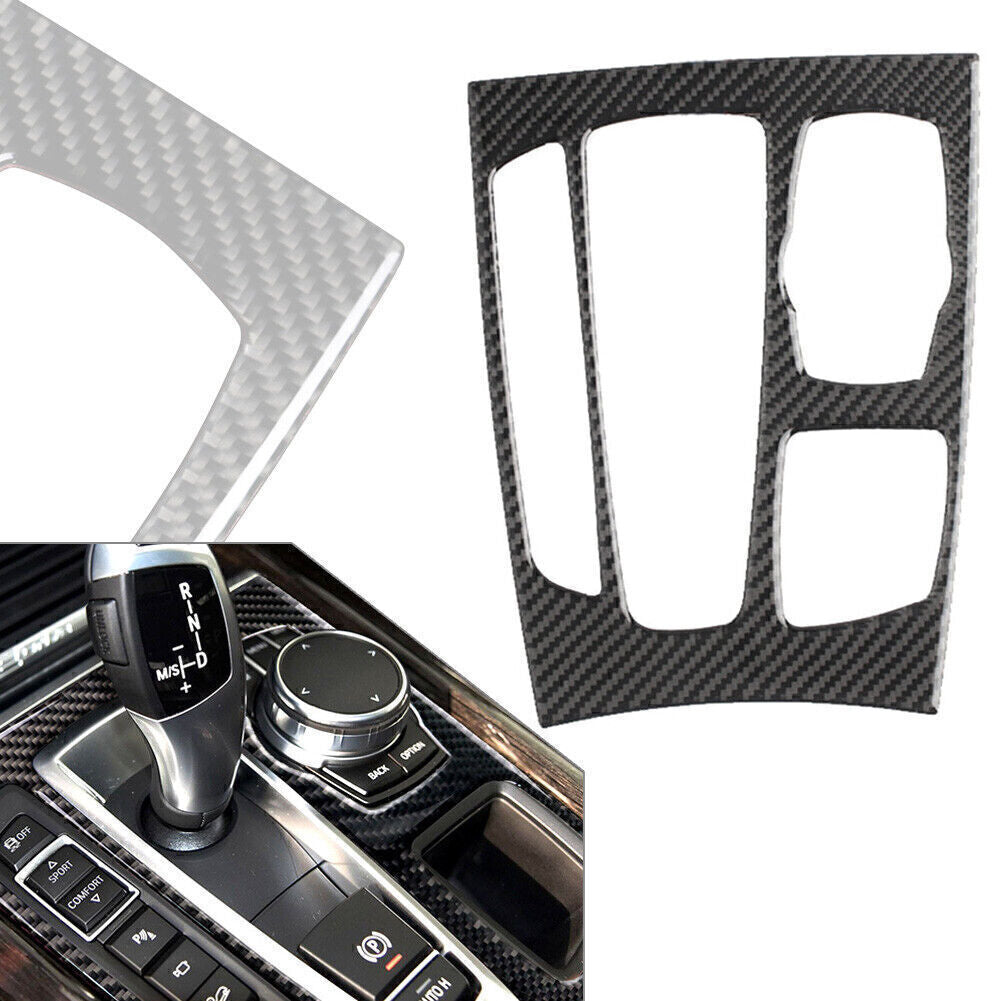 Carbon Fiber Gear Shift Panel Decor Cover Trim Sticker Fit for BMW X5 X6 F15 F16 17