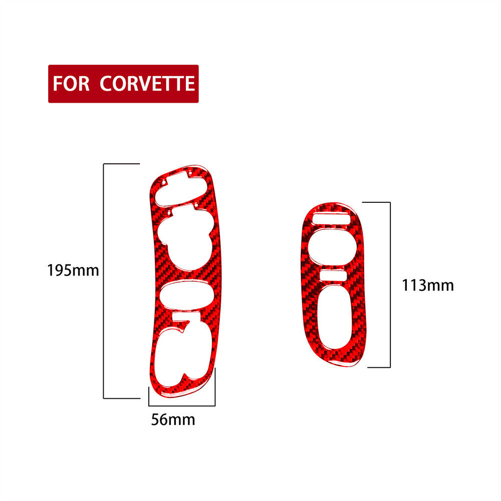 Red Carbon Fiber Window Lift Switch Control Trim for Chevrolet for Corvette C5 98-04