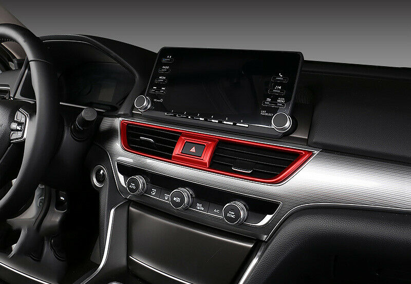 for Honda Accord 2018-2022 Red Inner Center Dashboard Air Vent Outlet Cover Trim