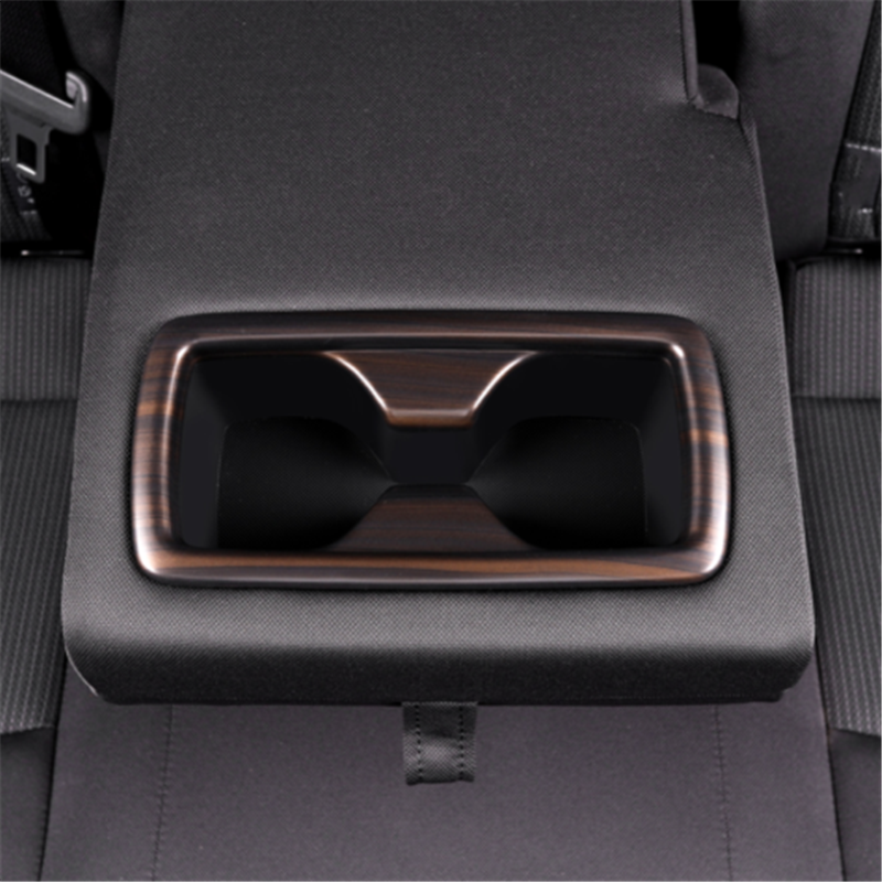 Matte Wood Grain Look Rear Water Cup Frame Cover Trim for Toyota Venza 2021-2023
