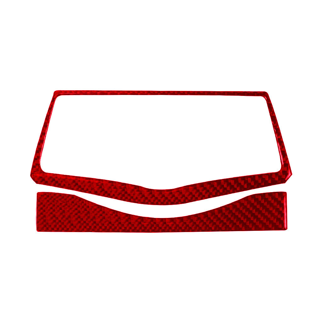 2 Red for Nissan 370Z 2009-2020 Carbon Fiber Multimedia Button Frame Cover Trim