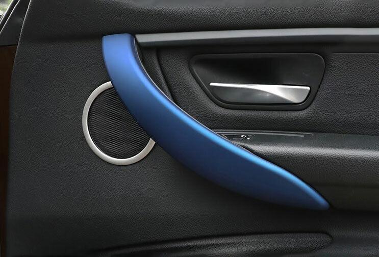 Interior Door Handle Cover Trim 4PCS for BMW 3 4 Series GT 2013-2019 ABS Blue