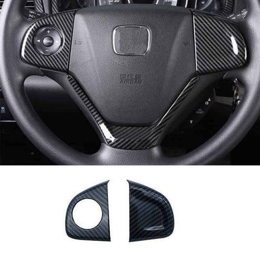 Carbon Fiber ABS Steering Wheel Button Cover Trims for Honda CR-V CRV 2012-2016