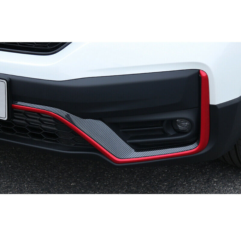 4x for Honda CR-V CRV 2020-22 RedCarbon ABS Front Bumper Lower Strip Frame Trim