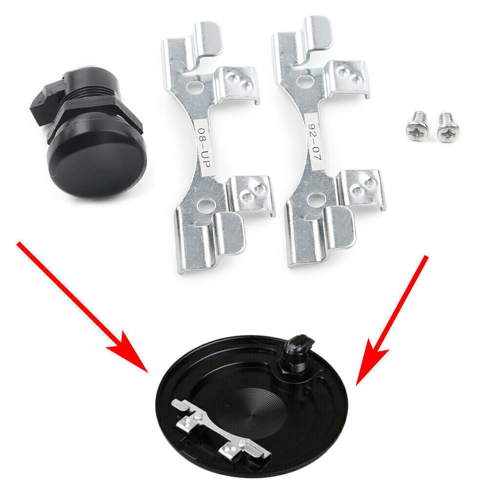 Push Button Fuel Door Hinge Latch Kit for Harley Touring Road Tour Glide 1992-16