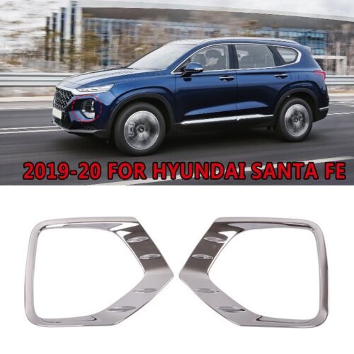 2x for Hyundai Santa Fe 2019-2020 Chrome Headlight Light Lamp Cover