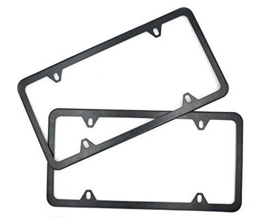 Car license plate frame cover cap rear boot ultra-thin metallic black for Subaru