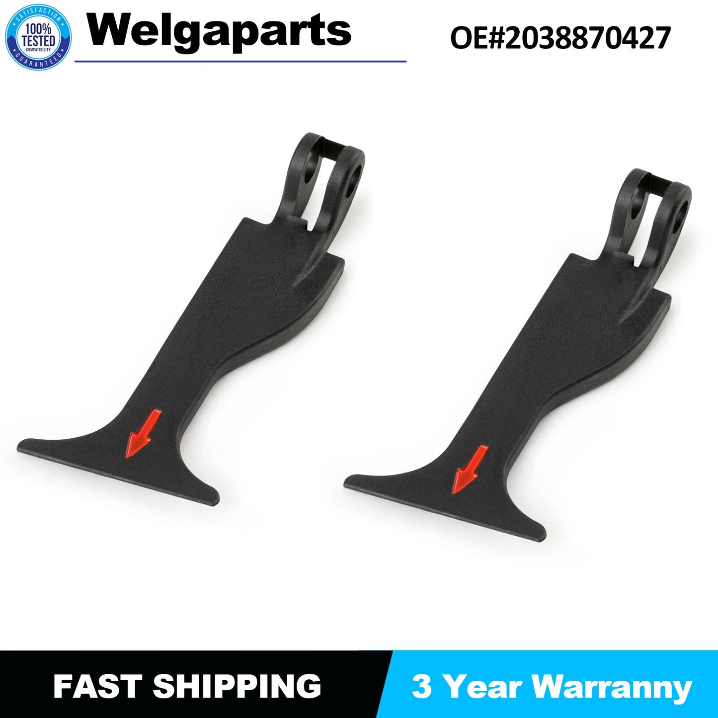 2pcs 2038870427 for Mercedes W203 C230 C240 Hood Release Handle Front Grille