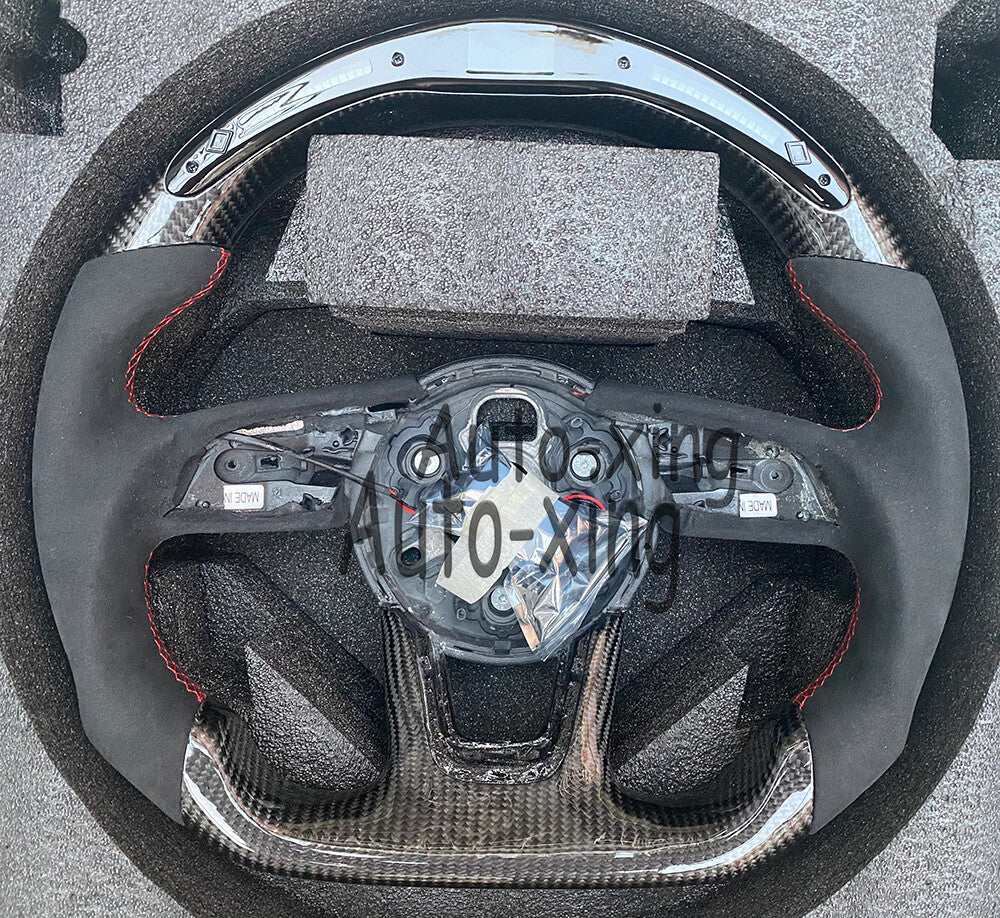 Alcantara Carbon Fiber Led Steering Wheel for Audi Rs3 Rs4 Rs5 Rs6 Rs7 S3 S4 S5