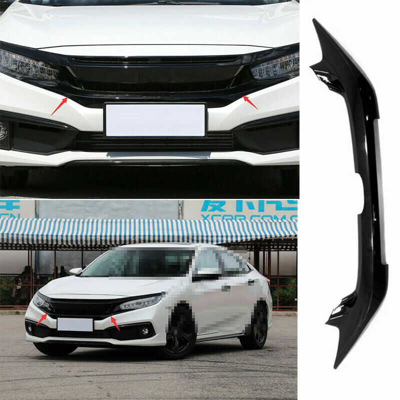 for Honda for Civic Sedan 2019-2021 Black Front Lower Mesh Grille Grill Strip Trim