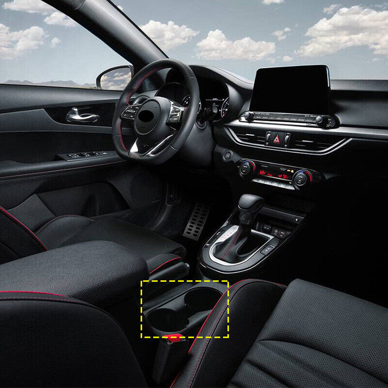 for Kia Forte 2019-2021 Carbon Fiber Central Console Water Cup frame Cover Trim