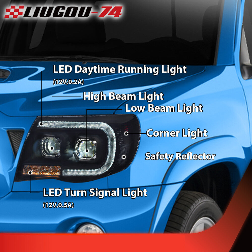 Suitable for 2005-2011 for Toyota Tacoma LED projector headlights (1 pair)