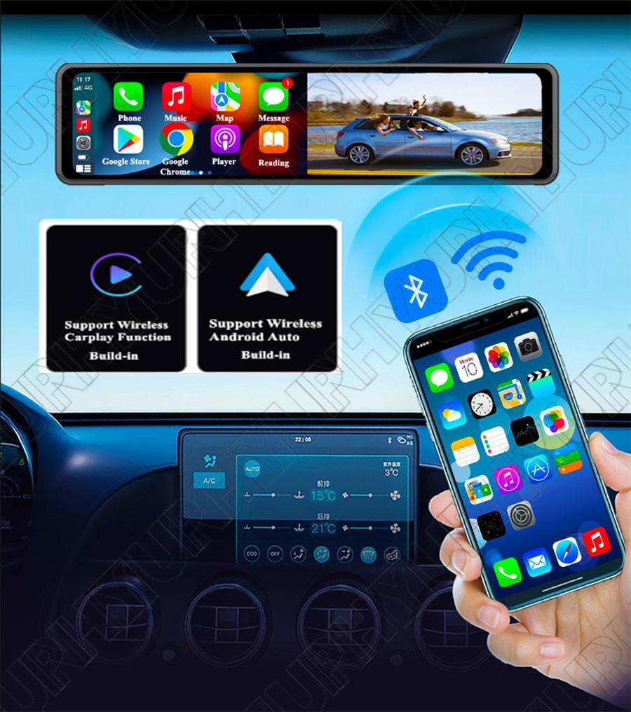 12 4K Wifi Car DVR Dash Camera Rear View Mirror GPS Video For Wireless Carplay