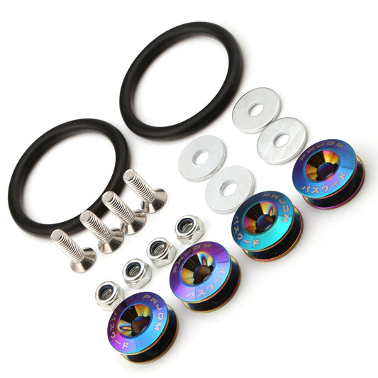 Car Front Bumper Hatch Fixing Buckle Nuts / Bolts Neo Chrome Reinforced Pad