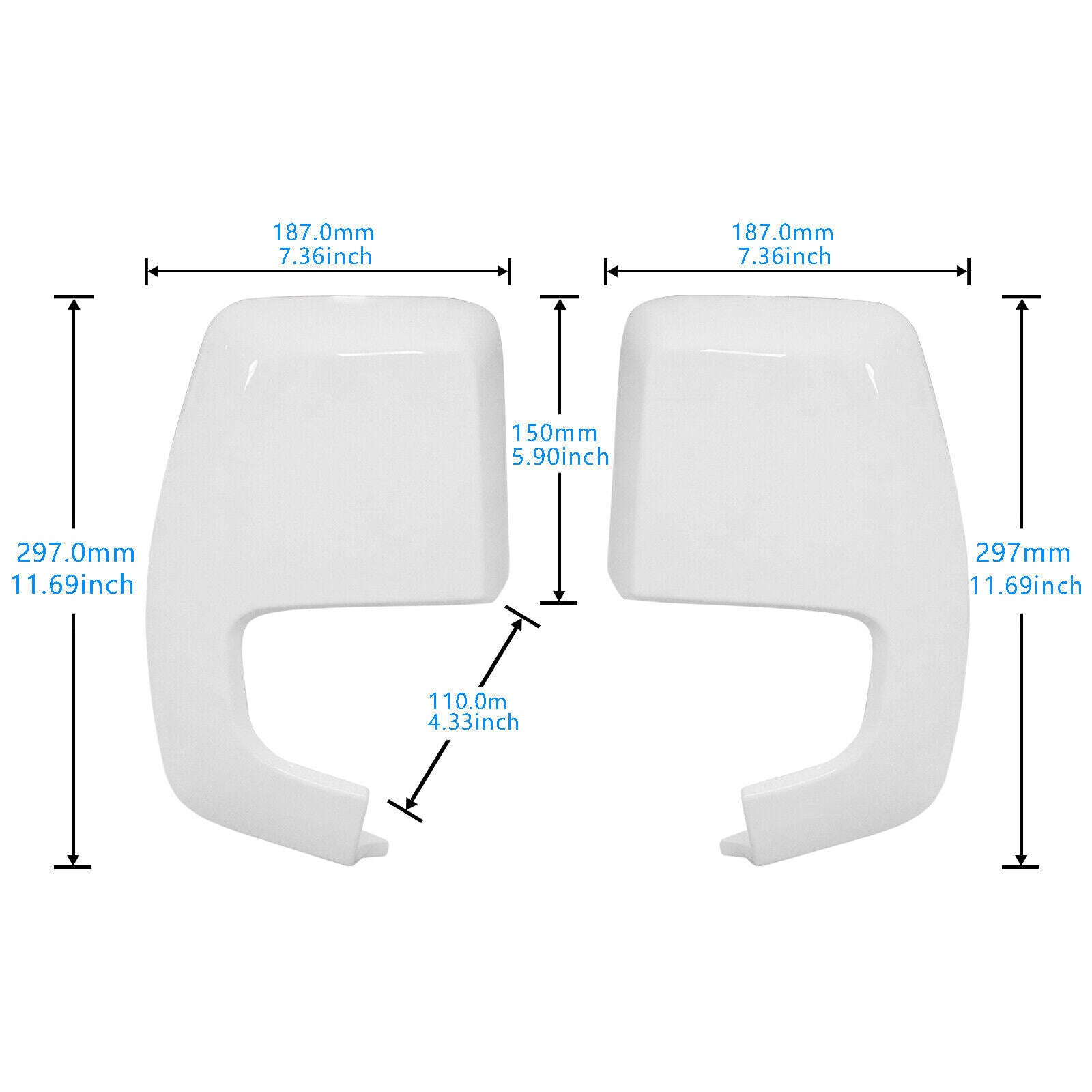 2¡ÁF¨¹r for Ford Transit Custom V362 2014-2023 Spiegelkappen Geh?use Wei? Links+Rechts