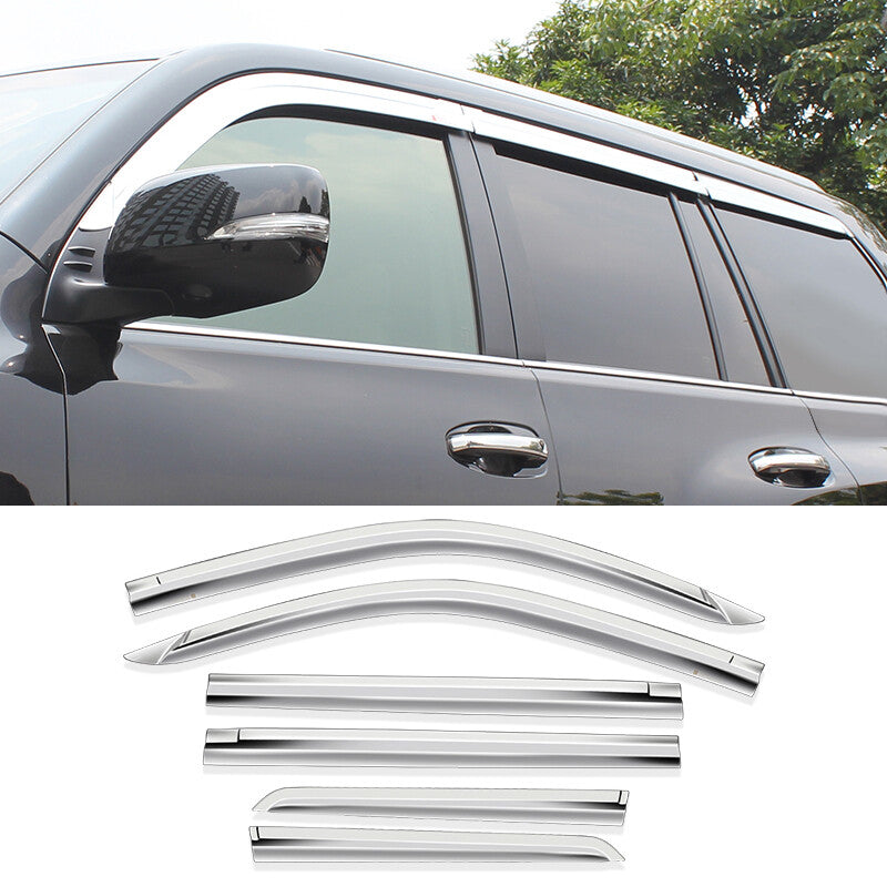 for Lexus GX460 2010-20 Chrome Window Visor Vent Sun Shade Rain Guard Door Visor