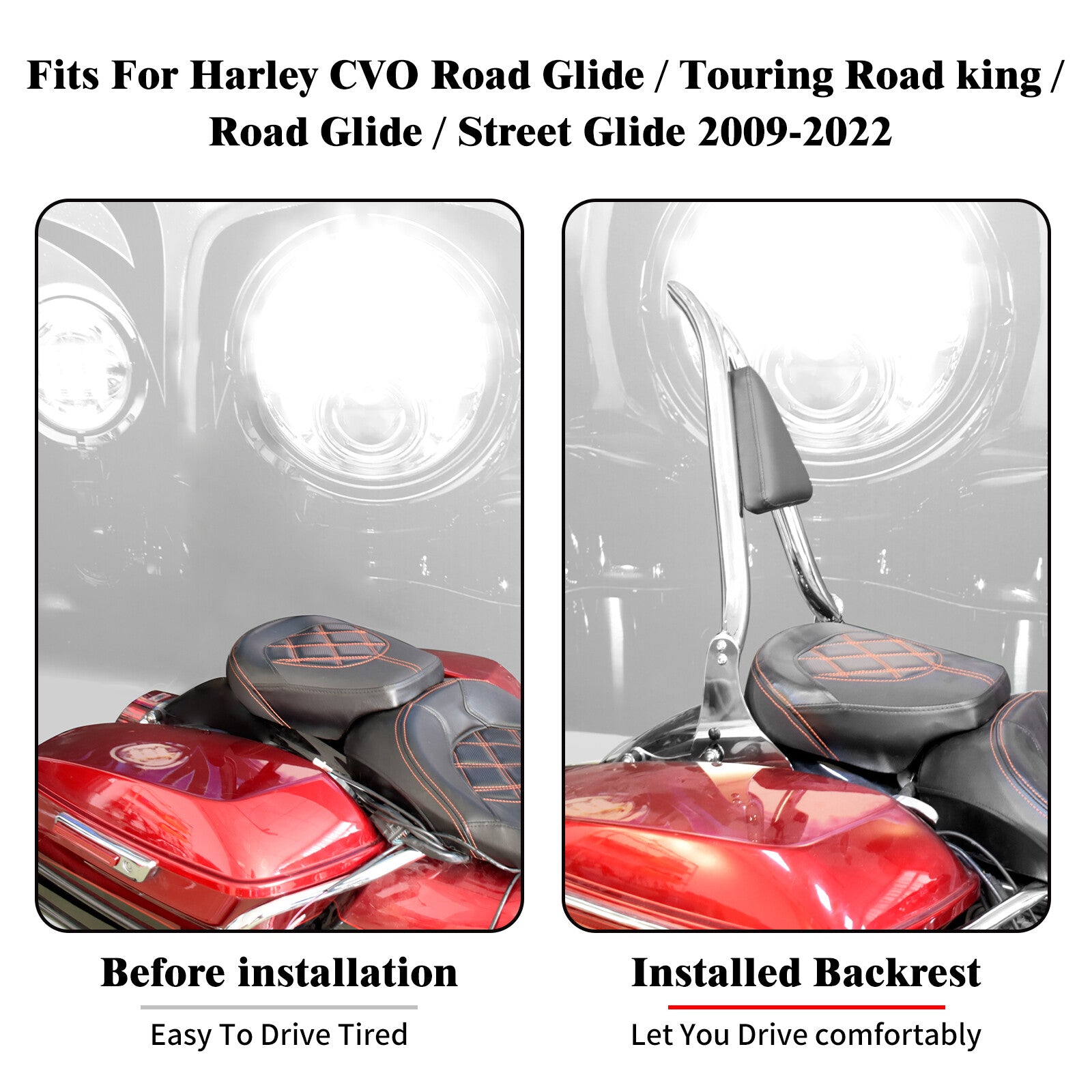 22Chrome Detachable Backrest Sissy Bar Fit for Harley Electra Street Road Glide