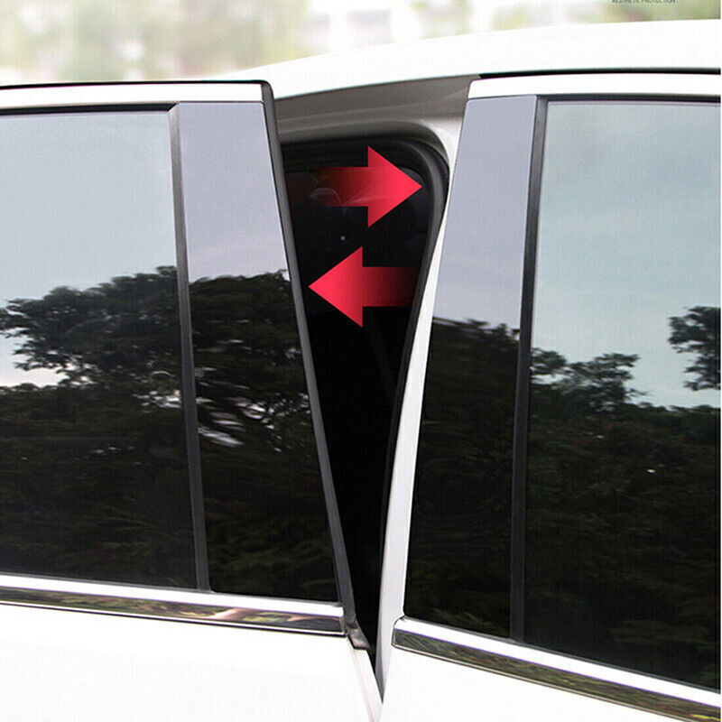 for Land Cruiser Prado J120 2003-09 Black Pillar Post Door Window Strip Trim 8P