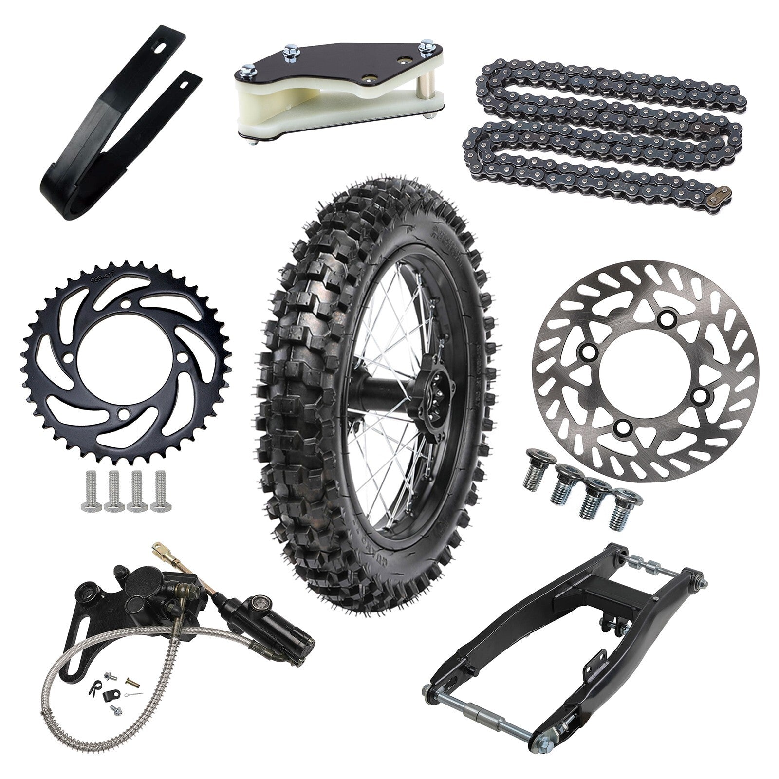 90/100-14 inch rear swingarm tire rim brake kit for Dirt Bike Coolster 125cc