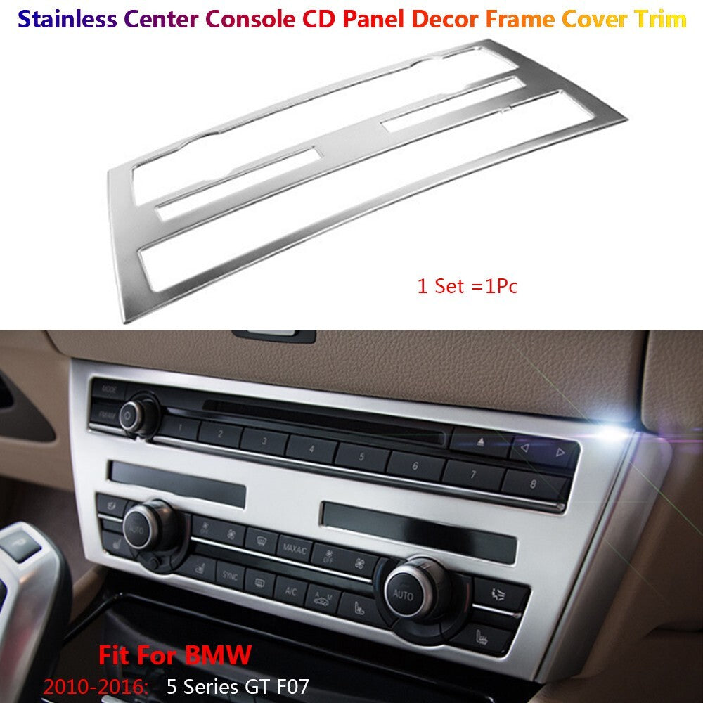 Stainless Steel for BMW 5 Series GT F07 Car Center Console CD Panel Cover Trim