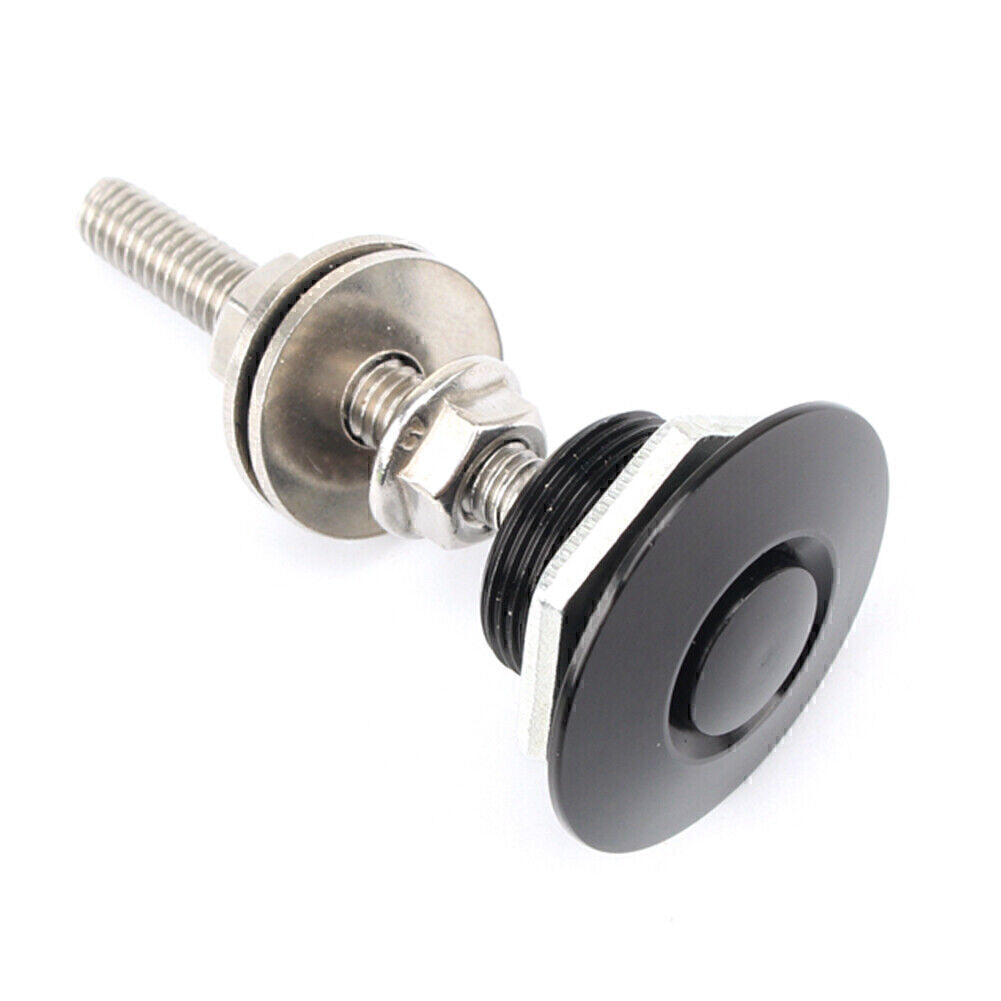 Universal Push Button Quick Release Hood Pins Bonnet Lock Clip Latch Bumper BLK