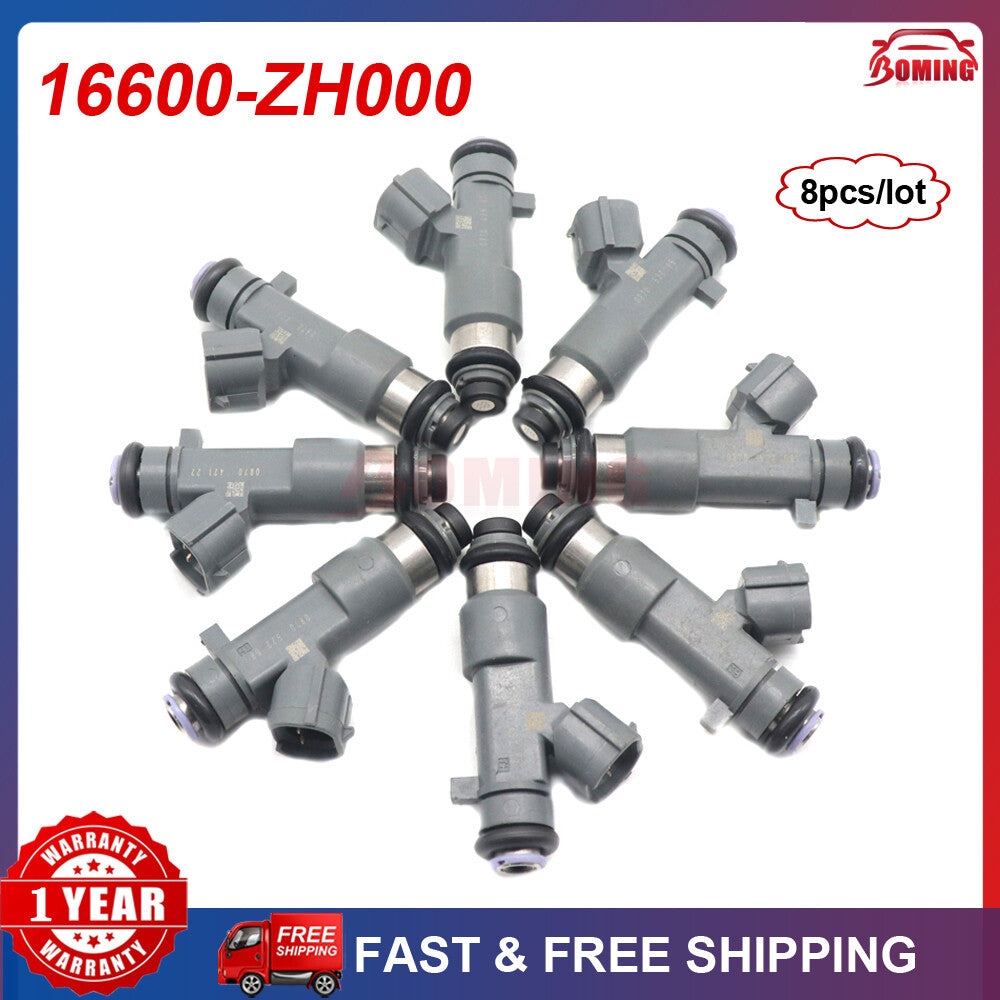 8Pcs High Quality Fuel Injectors 16600-ZH00A for Nissan Titan Flex Fuel 2005-06