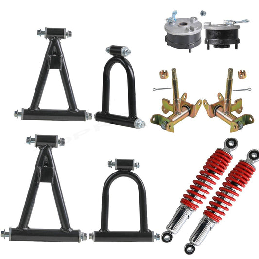 Upper/lower control arms and suspension damping kits for all-terrain vehicles, four-wheeled bicycles, off-road vehicles, go-karts