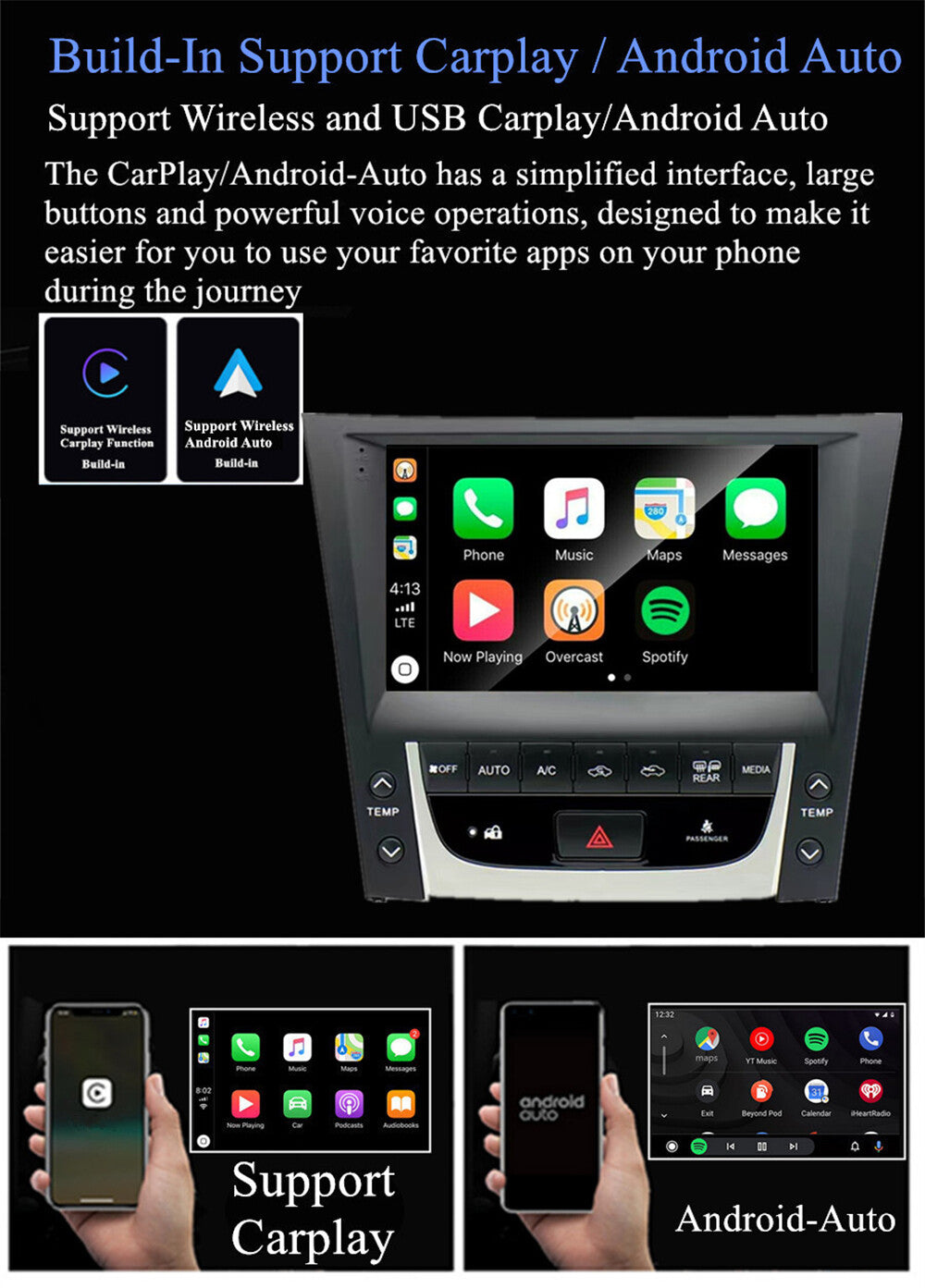 9 Android Stereo Radio FM For 05-11 for Lexus GS300 GS350 GS430 GS450 GS460 Carplay