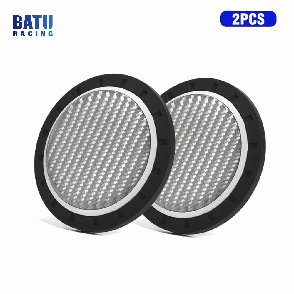 2PCS Carbon Fiber Cup Holder Pad Water Cup Slot Non-Slip Mat Car Accessories
