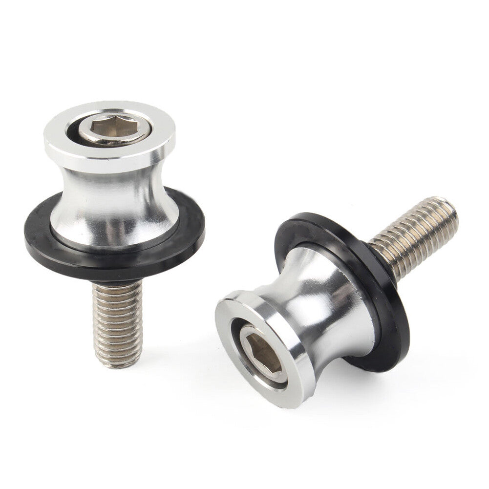 8MM Swingarm Spools Slider Stand Screws for KAWASAKI ZX6R 2012-2021 Silver 2PCs
