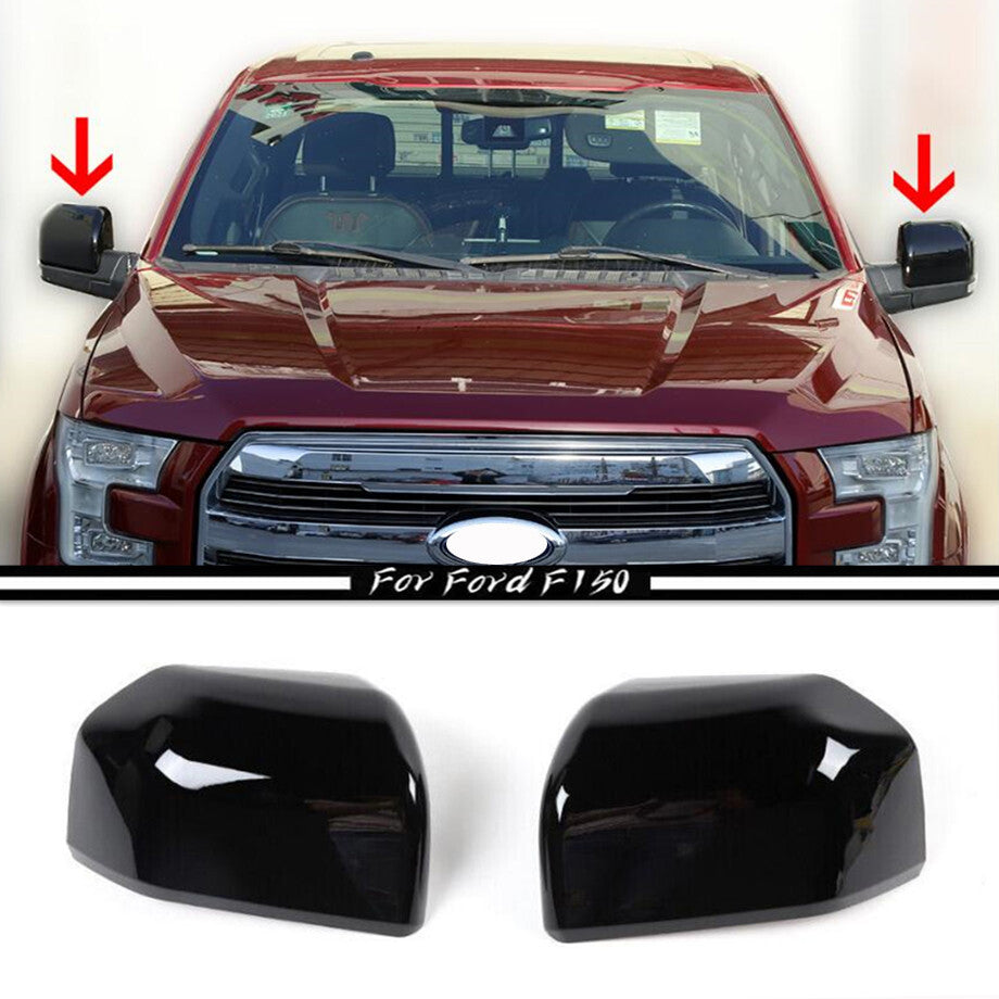 Gloss Black Car Rearview Mirror Cover Trim Frame for 2015-2020 for Ford F-150