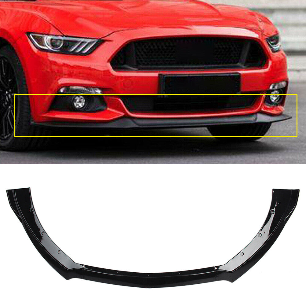 Front Bumper Lip Chin Spoiler Wing Body Kit Black for Ford for Mustang 2015-2017