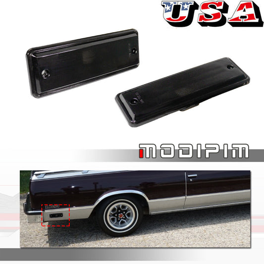 Black rear fender side marker light cover for 1978-1987 El Camino Caballero