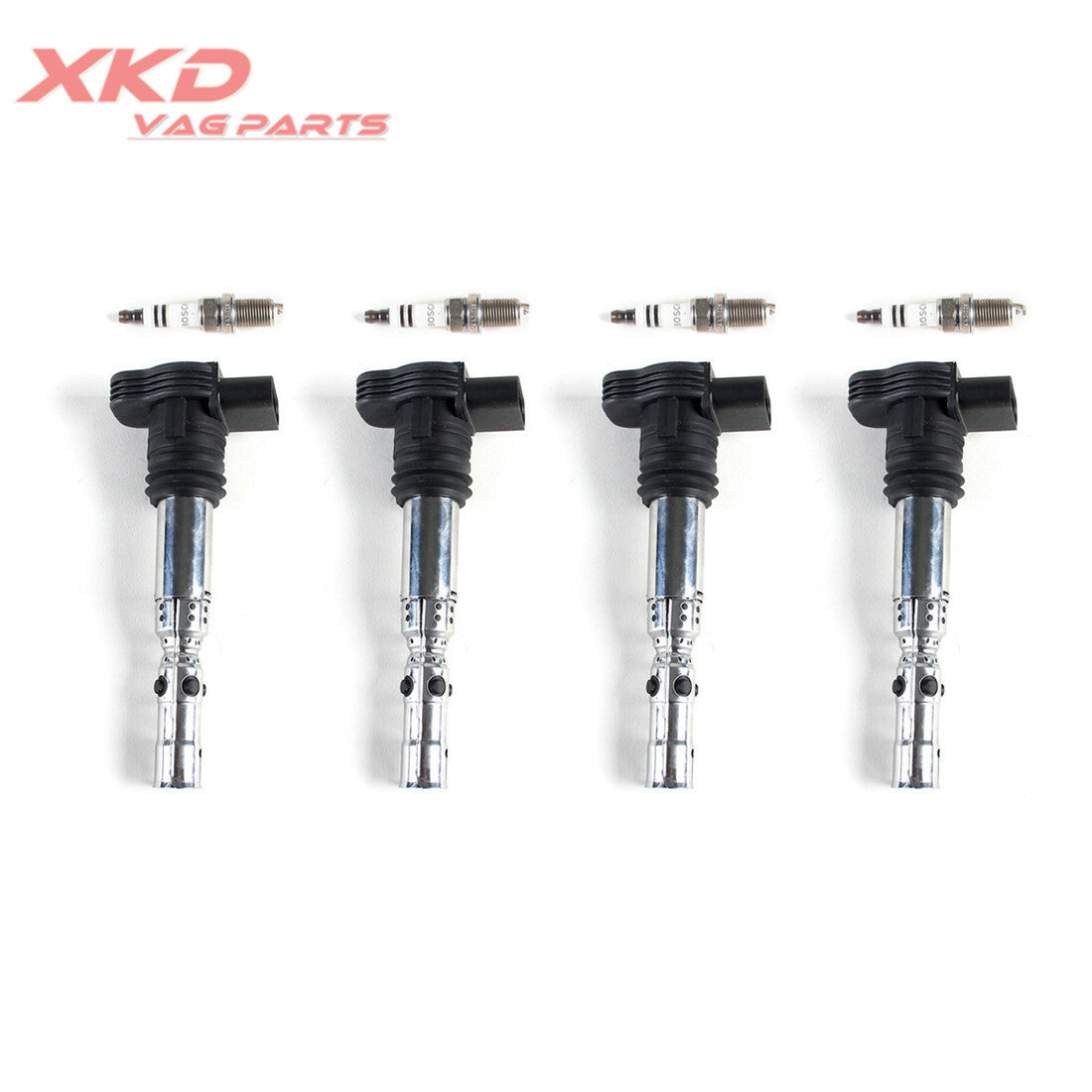1.8T 4 Ignition Coils and Spark Plug Kit for Volkswagen for Bora for Golf for Passat , for Audi A4, A6