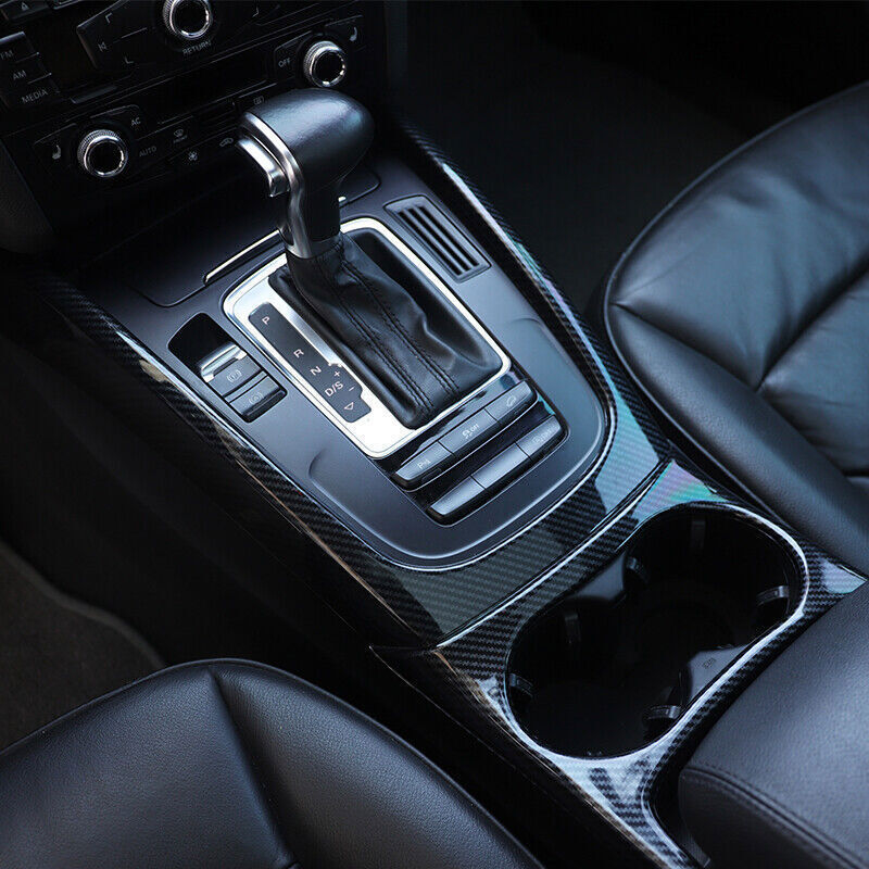 for Audi Q5 2009-17 ABS Carbon Fiber Central Console Water Cup Frame Cover Trim