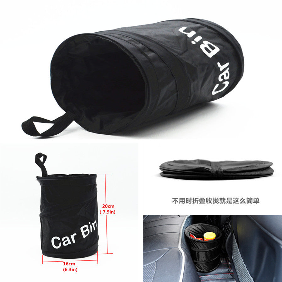 Car Auto Dustbin Trash Can Garbage Wastebasket Rubbish Box Bag Dust Bin Foldable