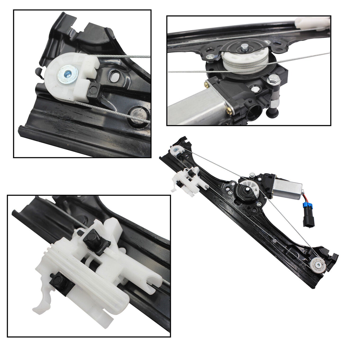 Pair Front Left Right Side Window Regulator Assembly w/Motor for Fiat 500 1.4L