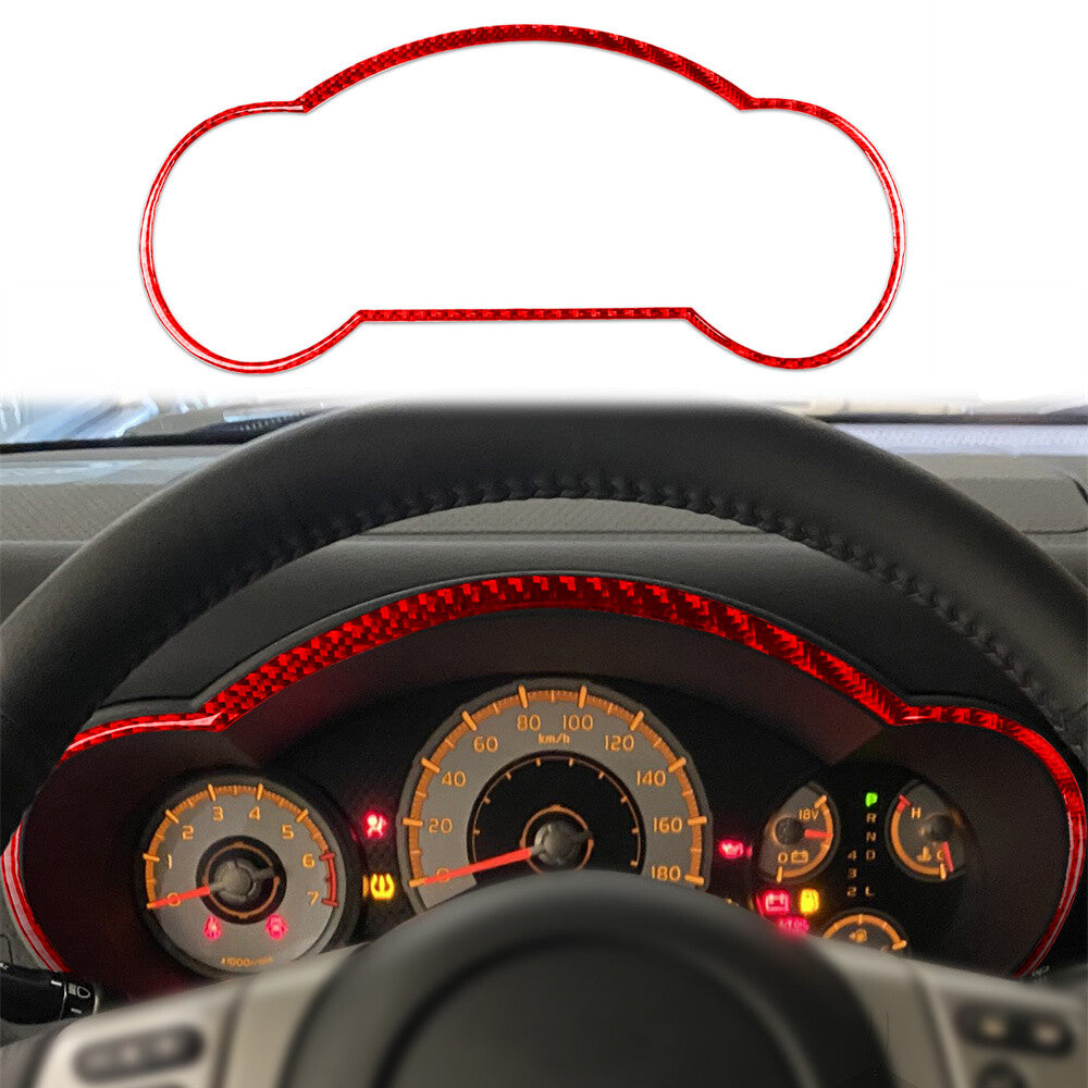 Red Carbon Fiber Dashboard Speedometer Panel Cover For Toyot@ FJ Cruiser 2007-21
