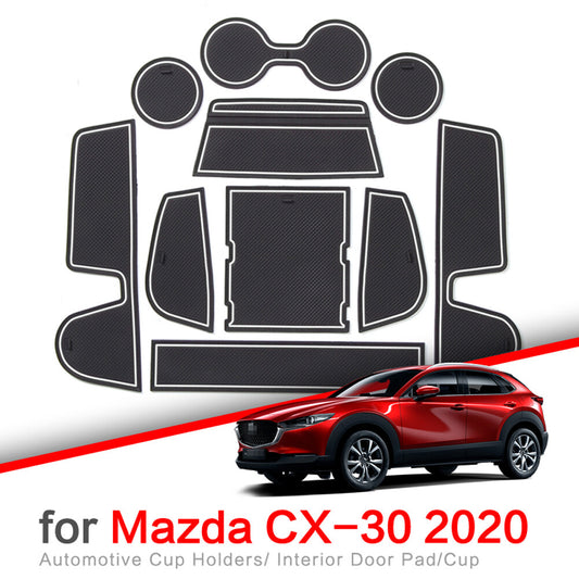 for MAZDA CX-30 2019-2024 CX30 Gate Slot Cup Mat Accessories Car Door Pad WHITE