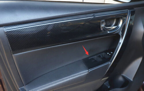 for Toyota for Corolla 14-19 ABS Carbon Fiber Window Lift Lock Switch Panel Trim 4X