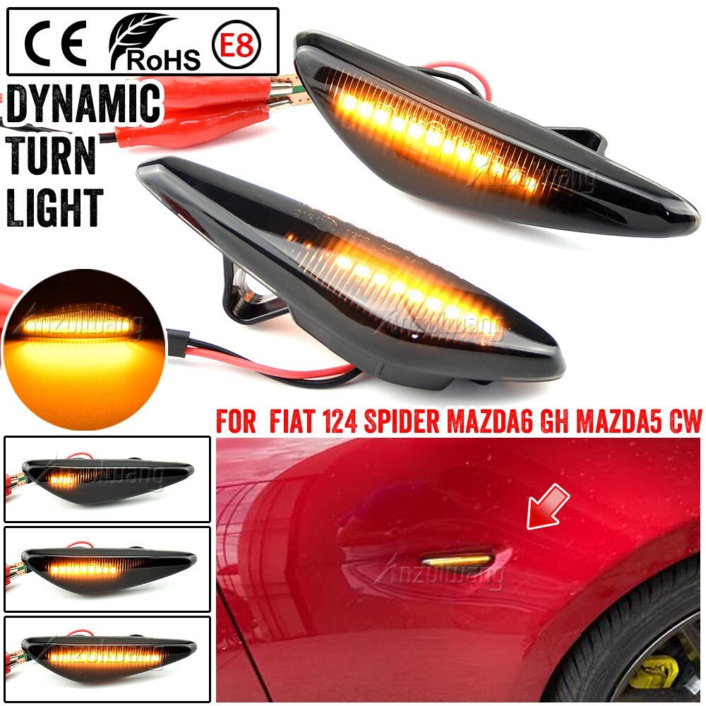 Dynamic Side Marker Turn Light for Fiat 124 Spider for Abarth for Mazda 6 GH MX-5 ND