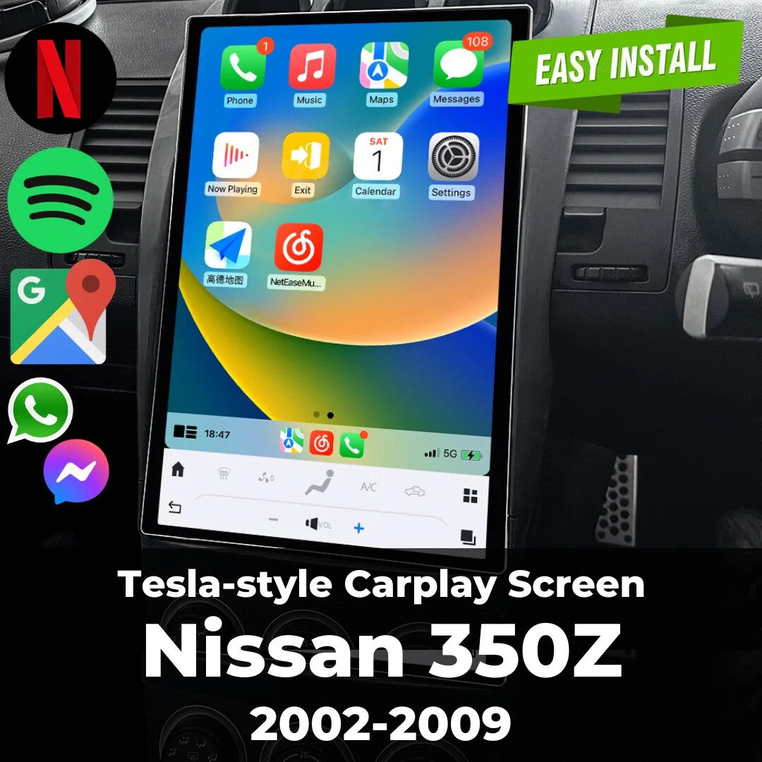 for Nissan 350z Z33 2002-2008 for Tesla Car Radio din Stereo Screen Gps Navi 8+128GB