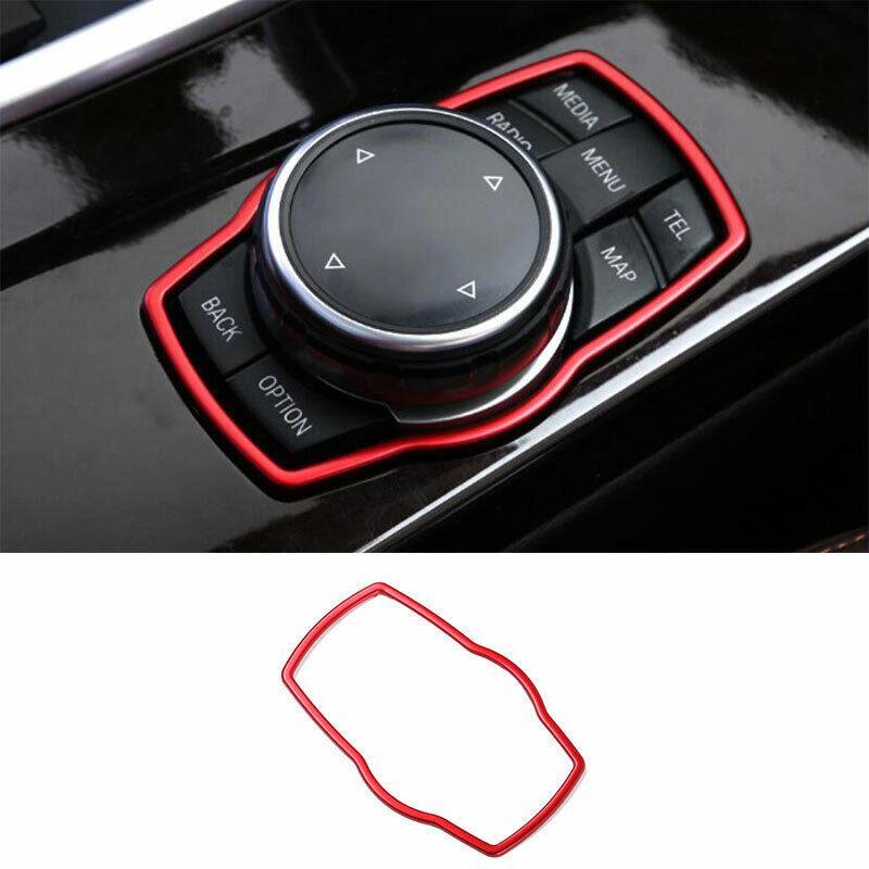 Red Aluminum Console Multimedia Knob Frame Trim for BMW X3 G01 X4 G02 2018-2021