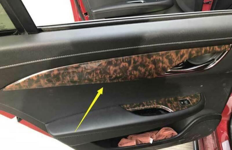 for Cadillac ATS-V ATS 2013-2019 Onyx Wood Grain Inner Door Panel Strip Trim 4pc