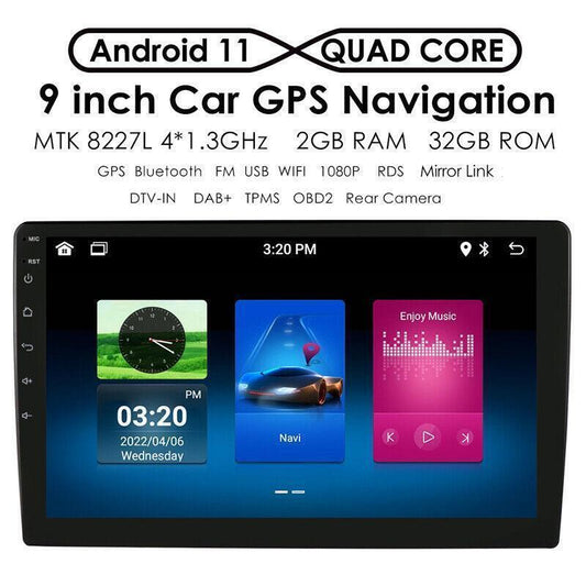 Auto 9 MP5 Player Android11 Car Stereo FM 2+32G WIFI GPS Navi Touch Bluetooth