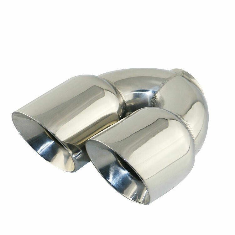 2PCS 2.25'' ID 3.5'' OD Universal Dual Exhaust Slant Tips Stainless Polished
